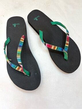 Sanuk Yoga Joy Funk Striped Flip Flop Sandals